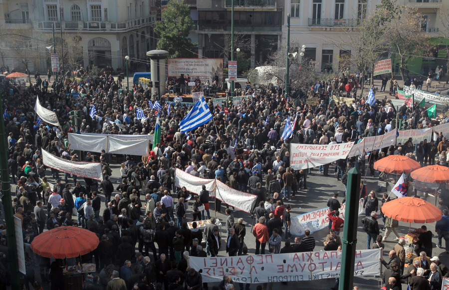 Πανελλαδικό συλλαλητήριο αγροτών στο κέντρο της Αθήνας