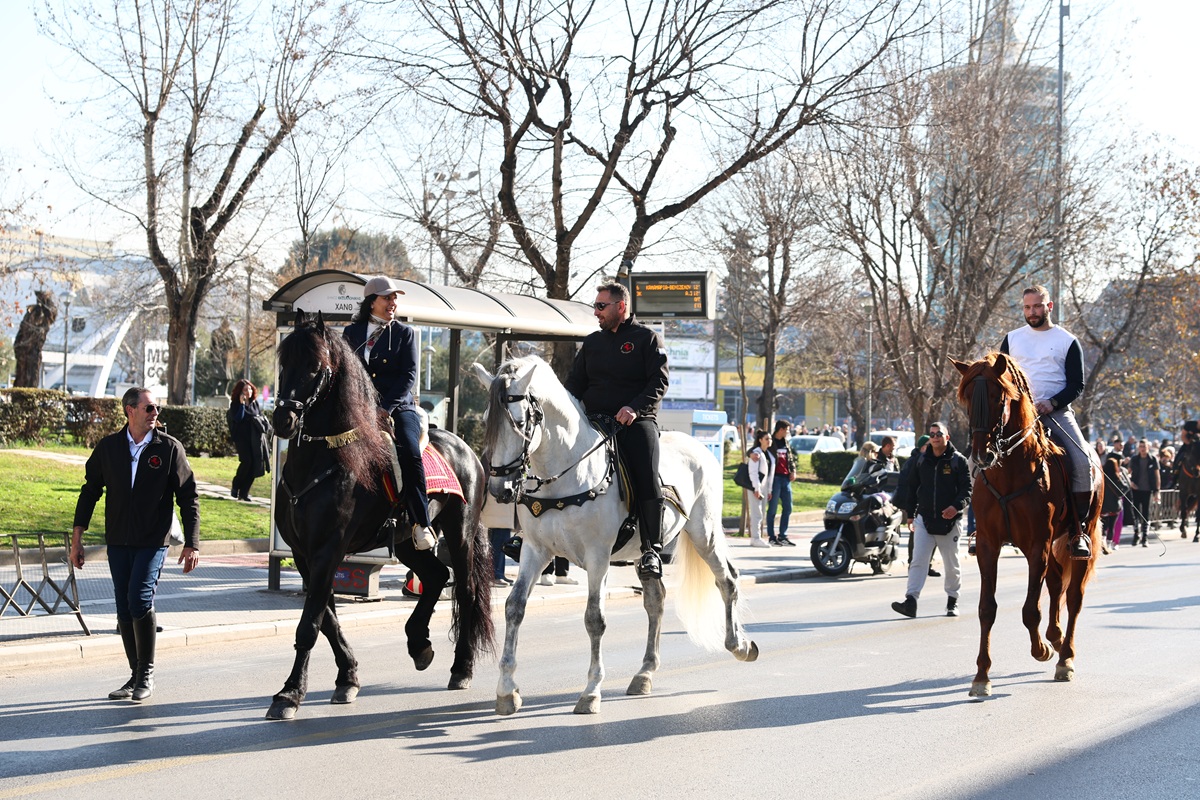 Θεσσαλονίκη: Εντυπωσιακά άλογα «έκαναν βόλτα» στο κέντρο της πόλης